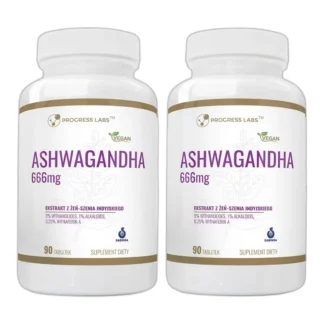 ASHWAGANDHA 666 mg Stres Zmęczenie MOCNA 9% WITHANOLIDES 180 tabletek — zdjęcie 1