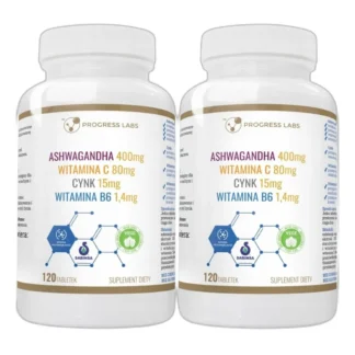 ASHWAGANDHA + CYNK + WITAMINA C + B6 1+1 GRATIS Stres Odporność 2 x 120 tab — zdjęcie 1