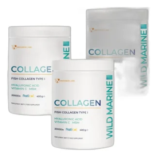 KOLAGEN Rybi Wild Marine Colagen w Proszku Kwas Hialuronowy MSM Wit C 1200g — zdjęcie 1