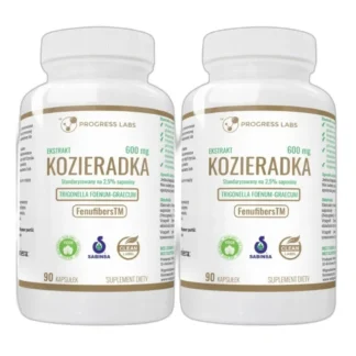 KOZIERADKA 1+1 GRATIS 600 mg Fenugreek Glukoza Cukier Trawienie 2 x 90 kap — zdjęcie 1