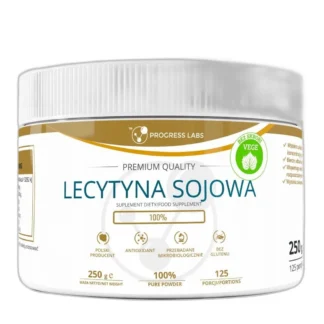 LECYTYNA SOJOWA 100% w proszku 250g STRES CHOLESTEROL KONCENTRACJA i PAMIĘĆ — zdjęcie 1