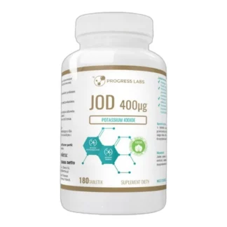 Suplement jod jodek potasu 400 mcg Progress Labs - 180 tabletek — zdjęcie 1