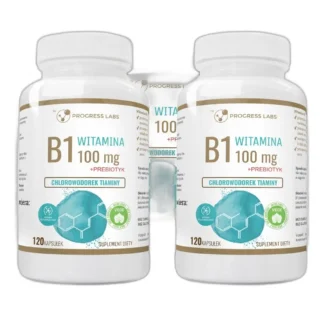 WITAMINA B1 100mg TIAMINA PREBIOTYK SERCE 3x120kap — zdjęcie 1