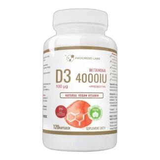 Witamina D3 4000 IU Progress Labs z alg, 120 kaps czysta formuła wegańska — zdjęcie 1
