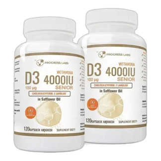 WITAMINA D3 4000IU 100µg w oleju SENIOR 2x120 kaps — zdjęcie 1