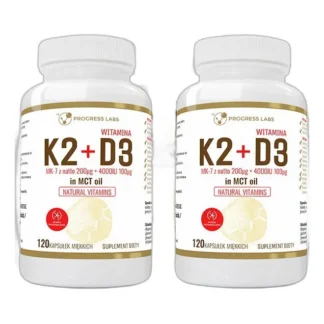 Witamina K2 200mg MK-7 + D3 4000IU oleju MCT 3 x 120 kapsułek — zdjęcie 1
