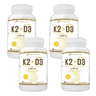 WITAMINA K2 MK-7 + D3 2000 IU 2+2 GRATIS Olej MCT Kości Serce 4 x 60 kap — zdjęcie 1