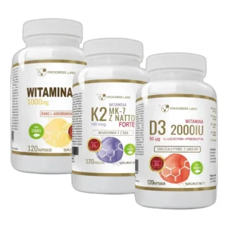 WITAMINA K2 MK-7 z natto + D3 2000IU+ WIT C 1000mg — zdjęcie 1