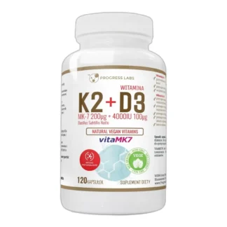 WITAMINA K2 VitaMK7 200µg + D3 4000IU Wegan 120kap — zdjęcie 1