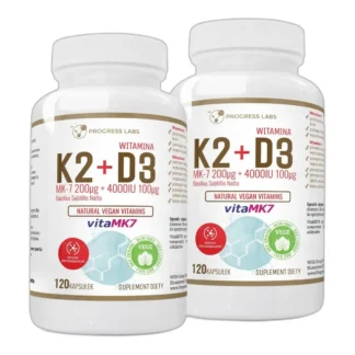 WITAMINA K2 VitaMK7 200µg + D3 4000IU Wegan 240kap — zdjęcie 1